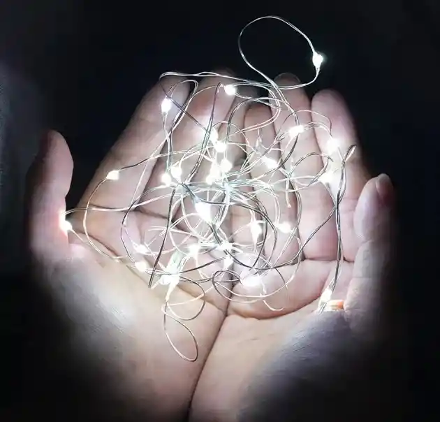 Luces De Navidad Luz Led Blanca De Pila X3 Metros