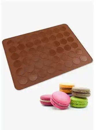 Tapete Molde Silicona Macarons 48 Cavidades Marrón