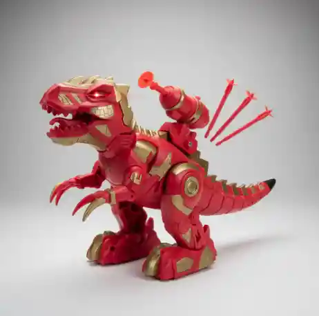Dinosaurio Rojo Movimiento Y Luz / Lanzador Dardos.
