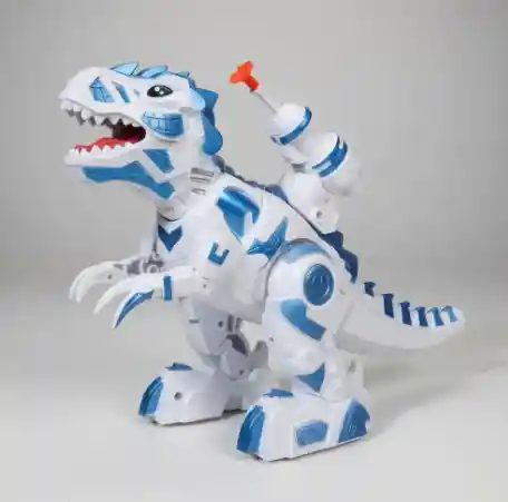 Dinosaurio Blanco Movimiento Y Luz / Lanzador Dardos.