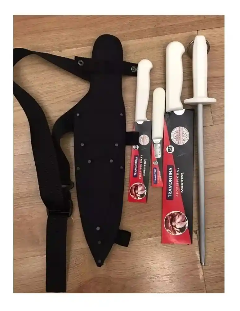 Cuchillos Tramontina Para Chef Con Chaira De 12 Pulgadas Negro/blanco