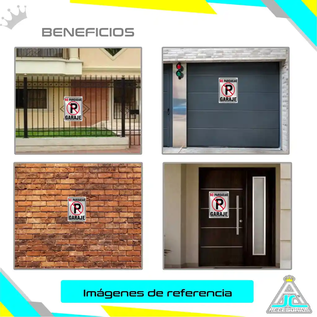 Aviso Letrero Plástico Prohibido Parquear 20x15cm Reflectivo