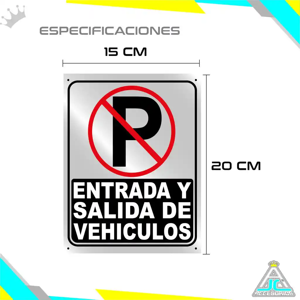 Aviso Letrero Plástico Prohibido Parquear 20x15cm Reflectivo