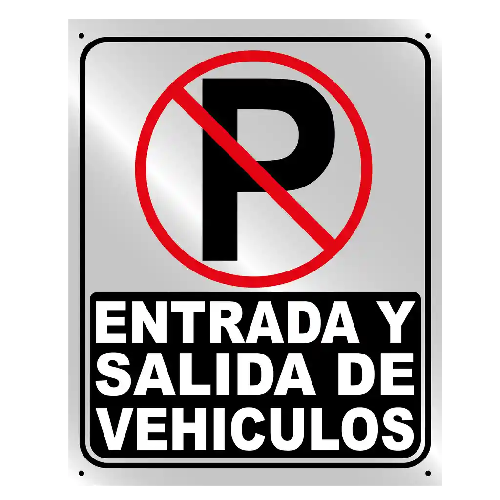 Aviso Letrero Plástico Prohibido Parquear 20x15cm Reflectivo