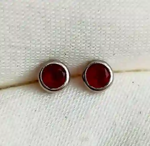 Topitos En Plata Y Piedra Roja - 4ml