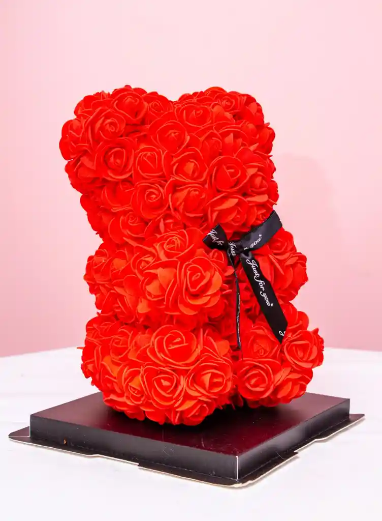 Oso De Rosas Preservadas Rojo