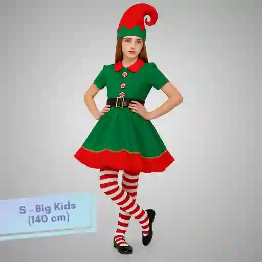 Disfraz Navidad Duende Big Kids Talla S (140 Cm)