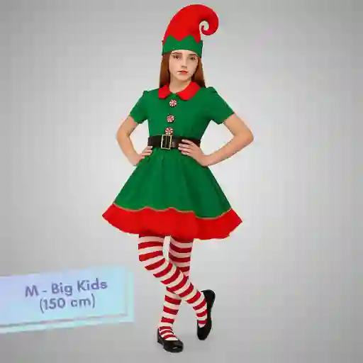 Disfraz Navidad Duende Big Kids Talla M (150 Cm)