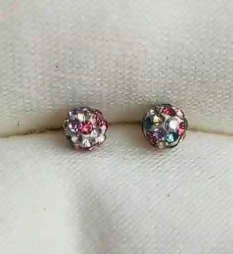 Jardín De Colores -topos En Plata Y Piedras De Colores- 4ml