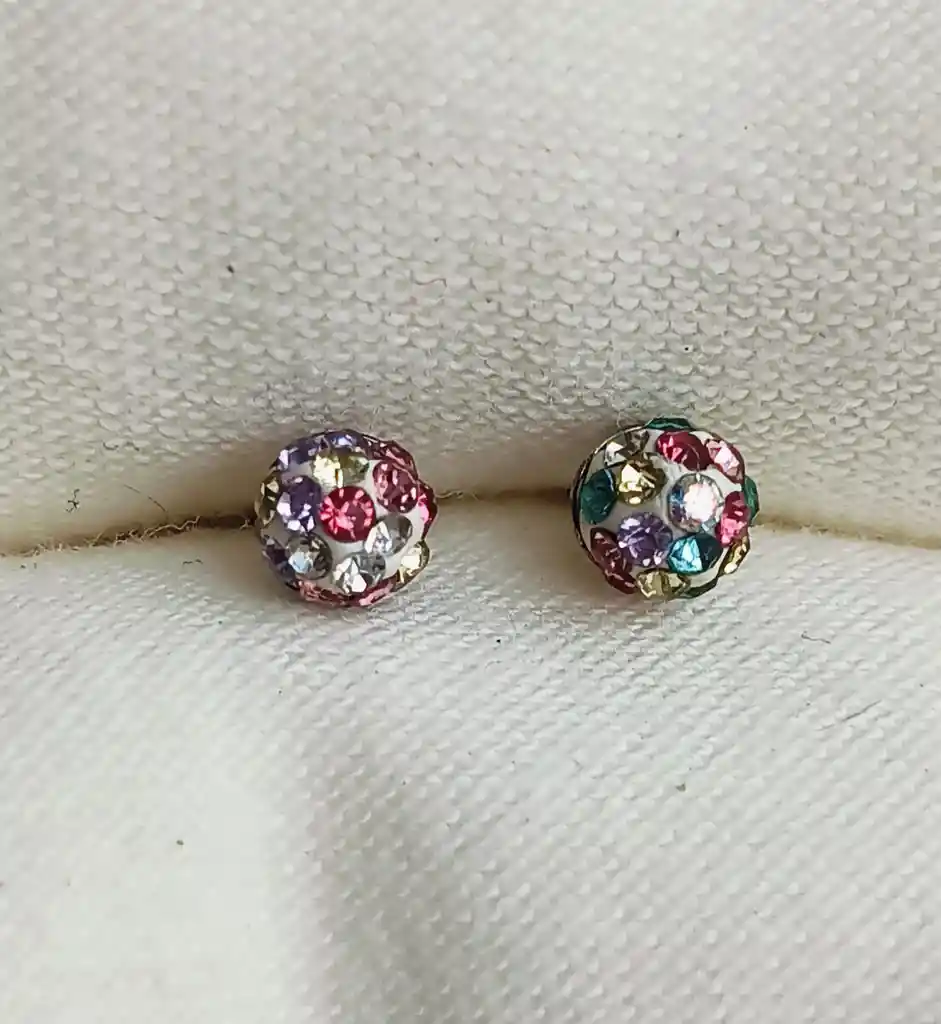 Jardín De Colores -topos En Plata Y Piedras De Colores- 4ml