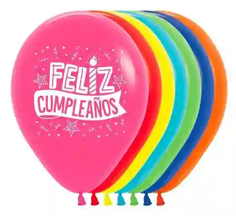 Globos Bombas R 12 Fashion Surtido Feliz Cumpleaños Fiesta X50
