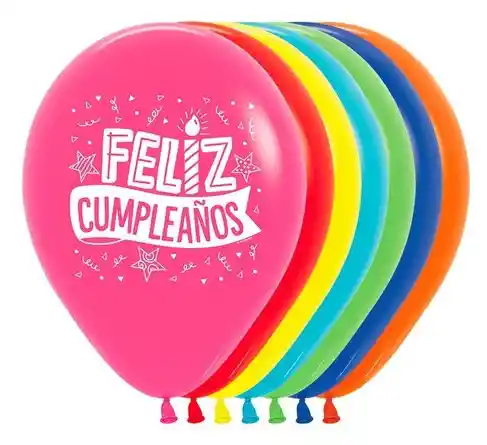 Globos Bombas R 12 Fashion Surtido Feliz Cumpleaños Fiesta X50