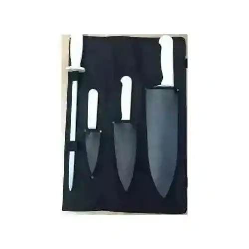Cuchillos Tramontina Para Chef +chaira 8 Pulg Venezia Negro/blanco, Funda Doblar