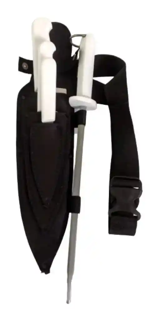 Cuchillos Tramontina Para Chef +chaira 8 Pulg Funda Cintura Negro/blanco