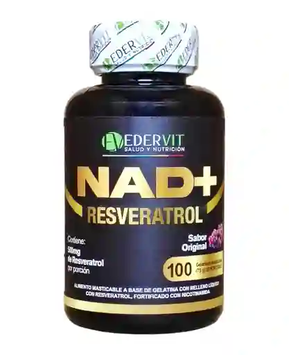 Nad + Resveratrol X 100 Softgels Masticables Sabor A Uva De Edervit
