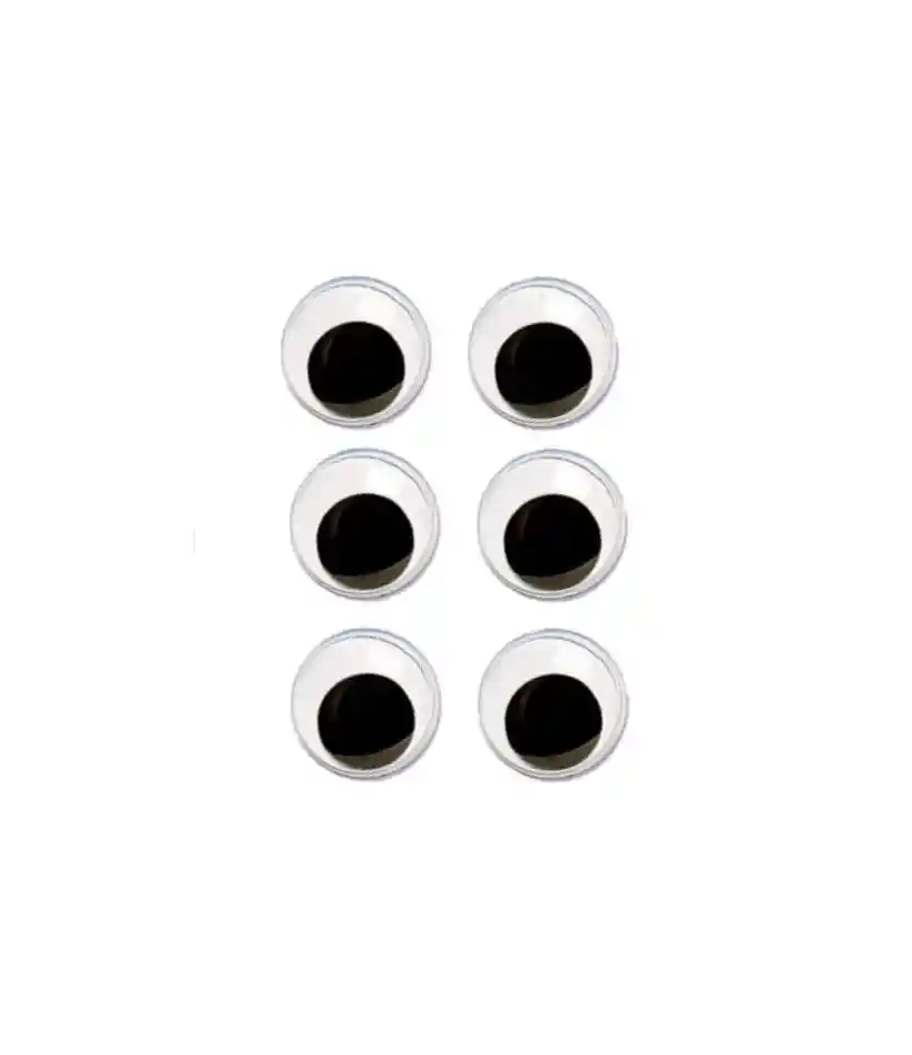 Ojos Moviles Negros X 3 Pares Tamaño 1.4 X 1.4 Cm
