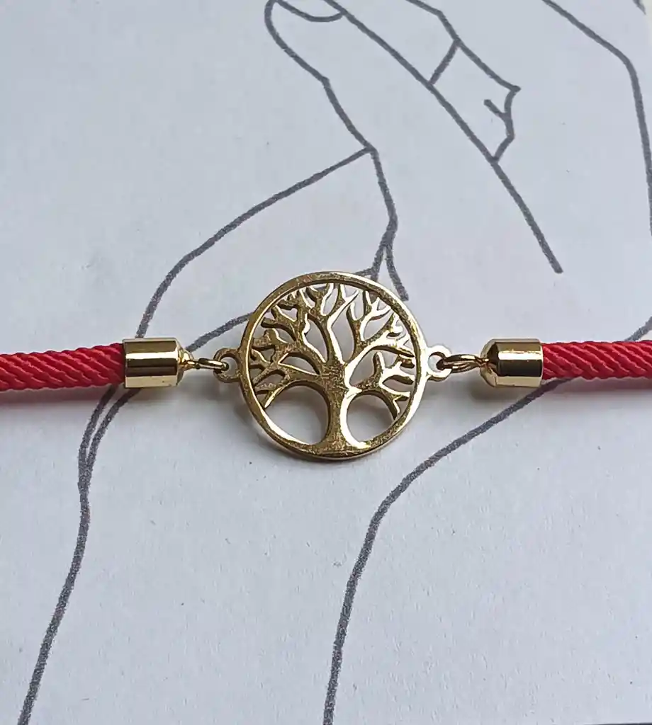 Pulsera Arbol De La Vida - Acero Dorado