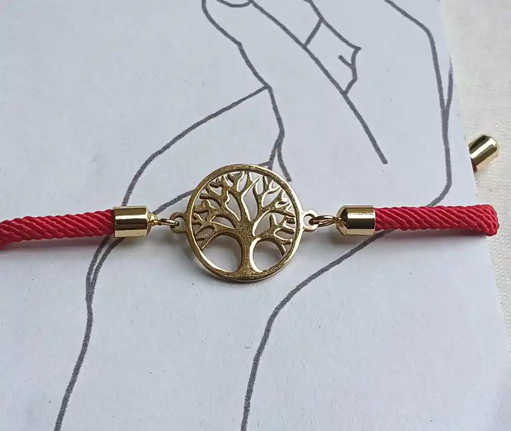 Pulsera Arbol De La Vida - Acero Dorado