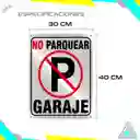 Aviso Letrero Plastico Prohibido Parquear 40x30cm Reflectiv