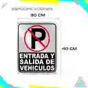 Aviso Letrero Plastico Prohibido Parquear 40x30cm Reflecti