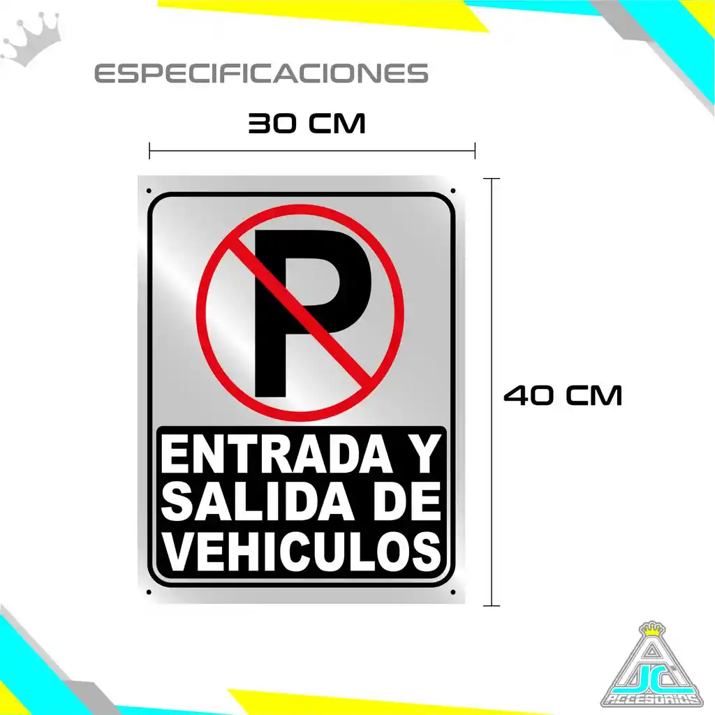 Aviso Letrero Plastico Prohibido Parquear 40x30cm Reflecti
