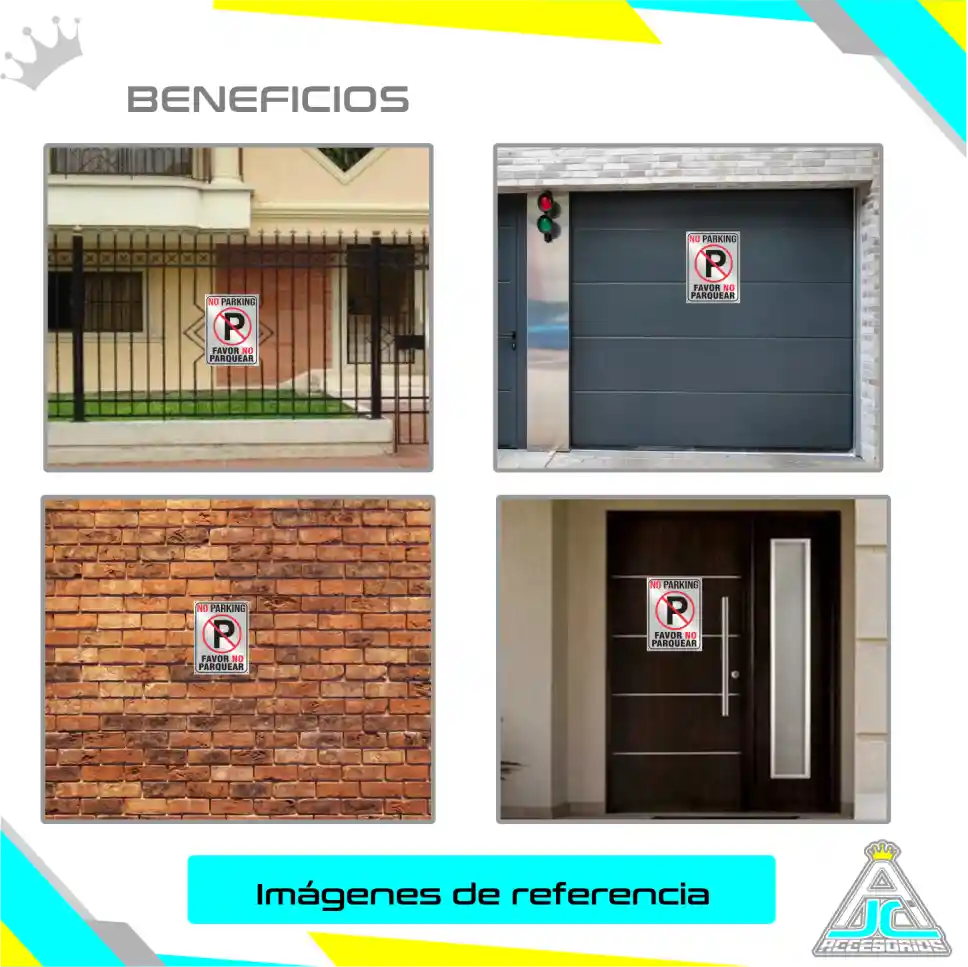 Aviso Letrero Plastico Prohibido Parquear 40x30cm Reflectiv