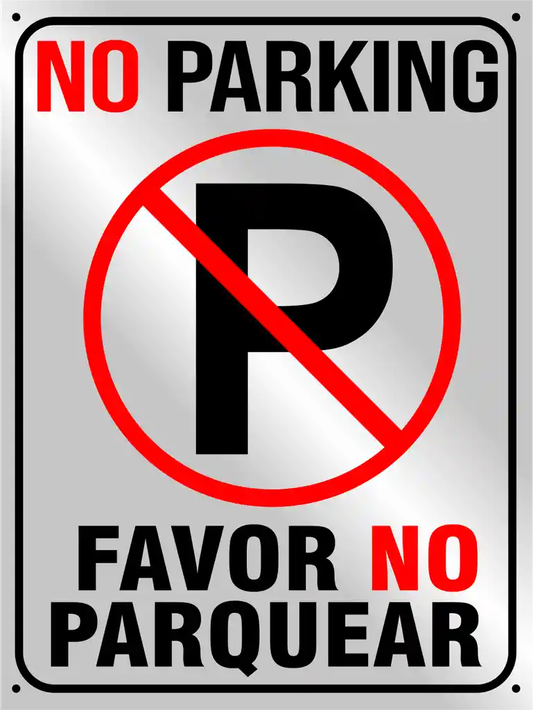 Aviso Letrero Plastico Prohibido Parquear 40x30cm Reflectiv