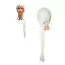 Peluca Blanca Trenzada Larga 78 Cm Princesa