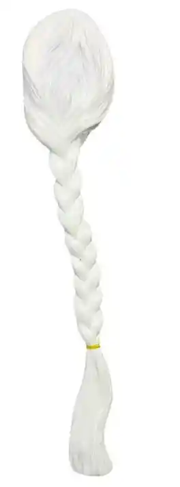 Peluca Blanca Trenzada Larga 78 Cm Princesa