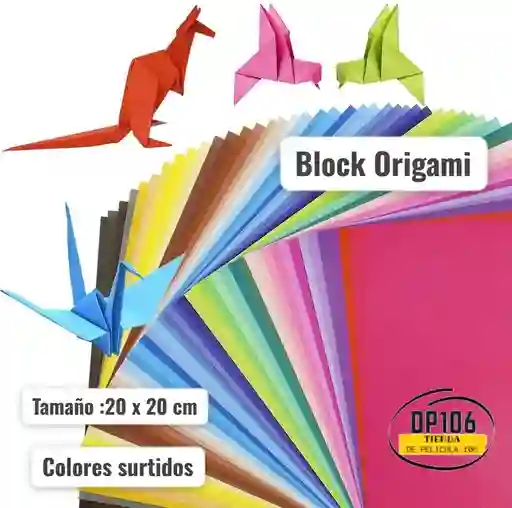 Block Origami 20 Hojas Colores Surtidos