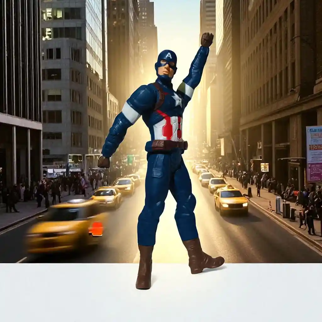 Figura Muñeco Súper Héroe Capitán America Luz Sonido Articulado Coleccionable