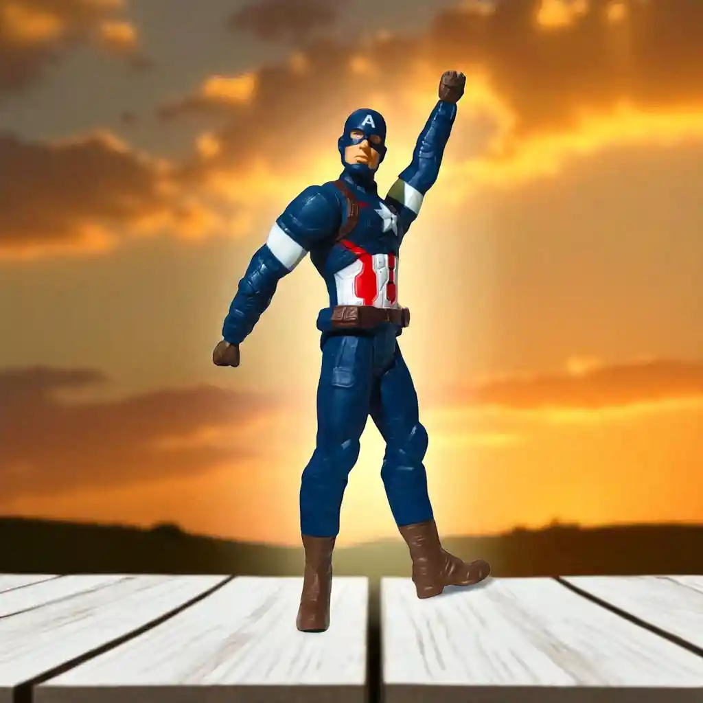 Figura Muñeco Súper Héroe Capitán America Luz Sonido Articulado Coleccionable
