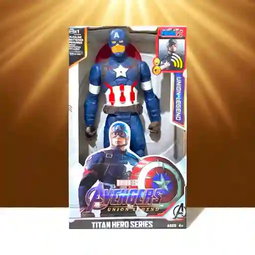 Figura Muñeco Súper Héroe Capitán America Luz Sonido Articulado Coleccionable