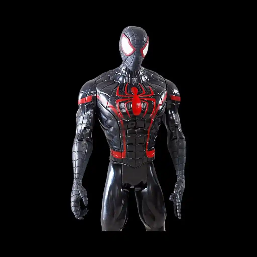 Muñeco Figura Acción Super Héroe Avengers Spiderman Negro / Luz Y Sonido/ 30 Cm Heroe Vengadores