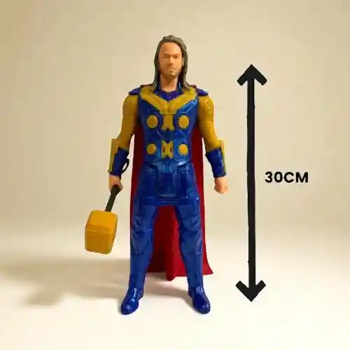 Muñeco Figura Acción Super Héroe Avengers Thor Con Martillo / Luz Y Sonido/ 30 Cm Heroe Vengadores