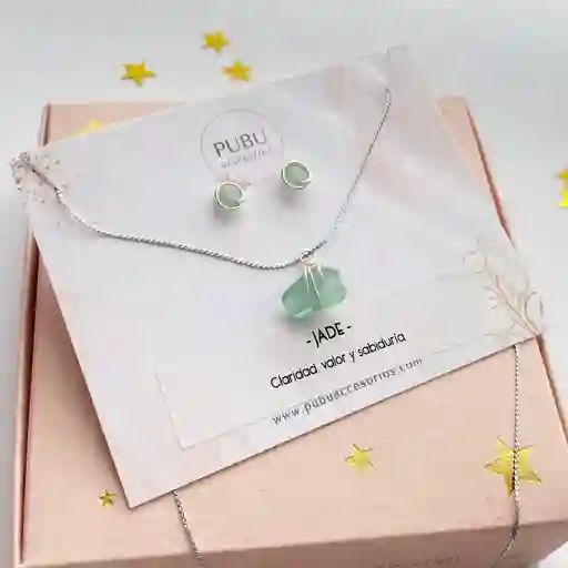 Conjunto Acero Plateado Jade