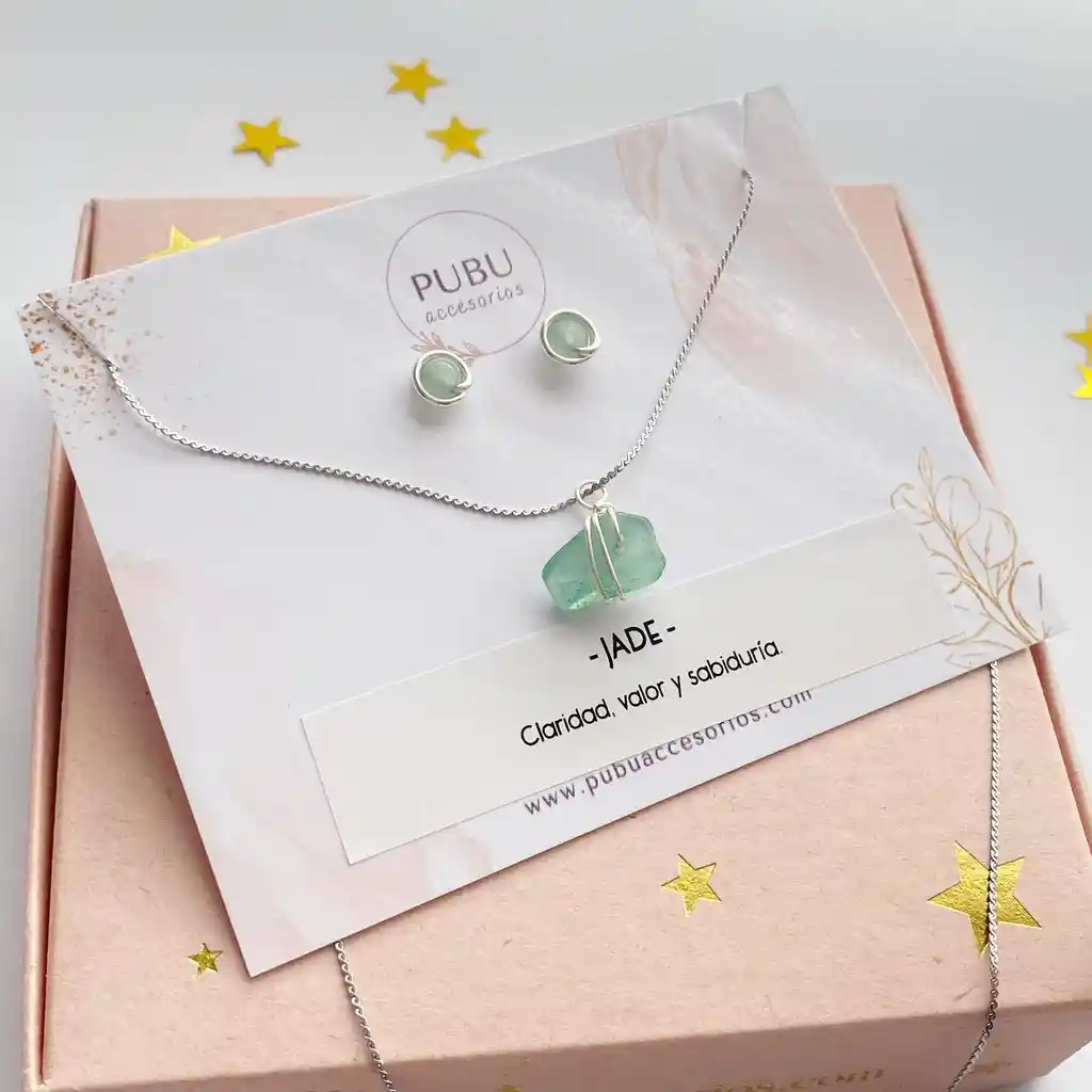 Conjunto Acero Plateado Jade