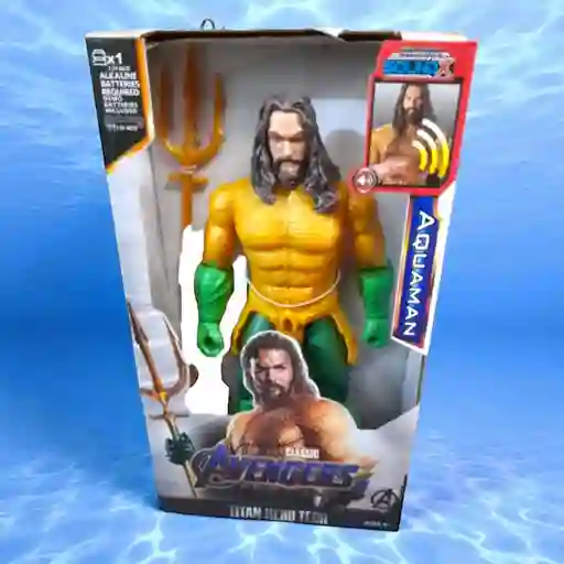 Muñeco Figura Acción Super Héroe Avengers Aquaman / Luz Y Sonido/ 30 Cm Heroe Vengadores