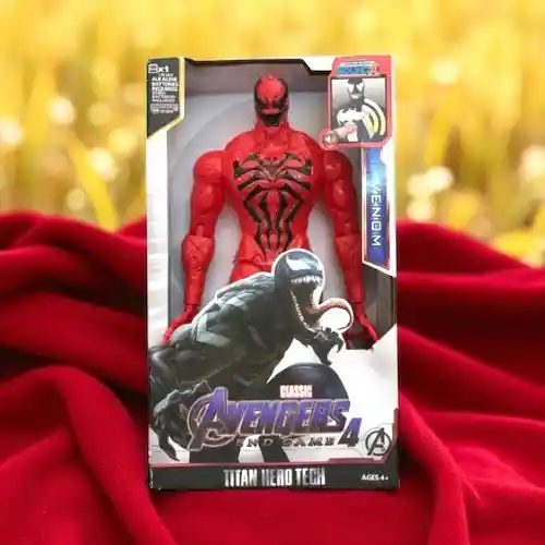 Muñeco Figura Acción Super Héroe Avengers Venom Rojo / Luz Y Sonido/ 30 Cm Heroe Vengadores