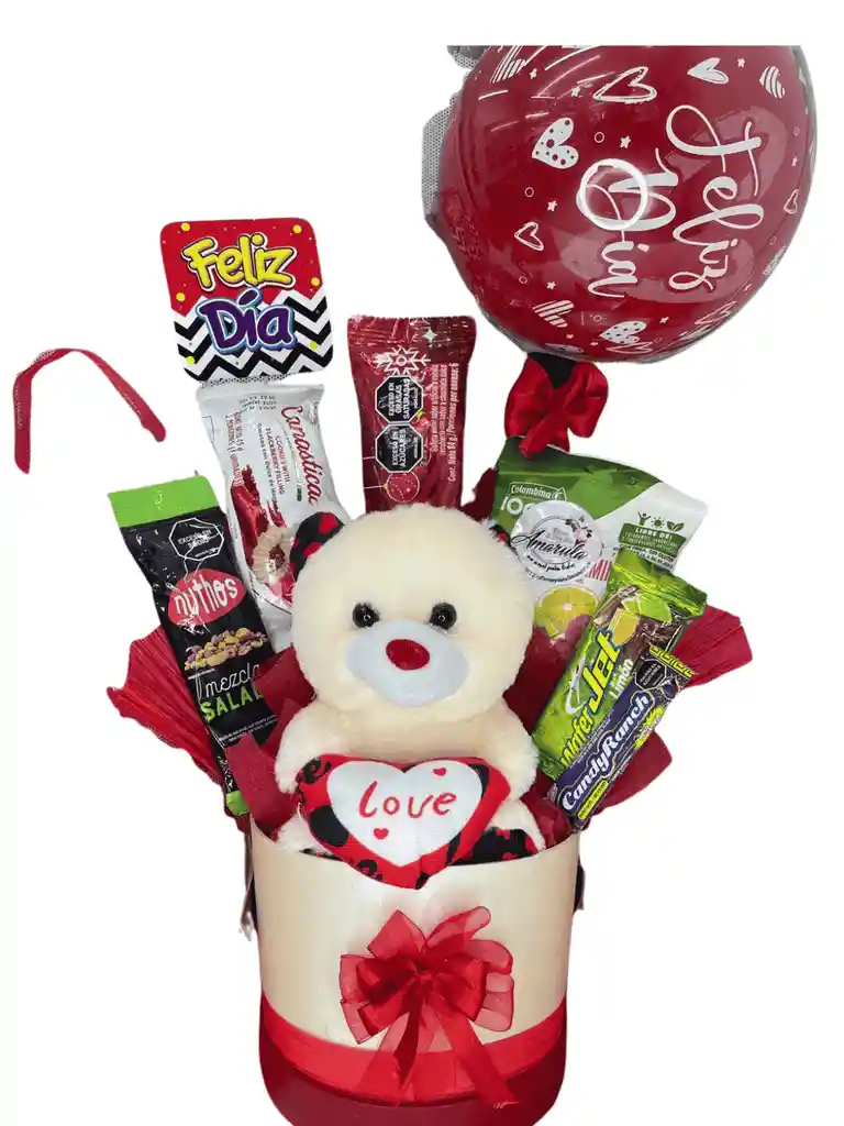 Peluche De Oso Con Globo Y Dulces