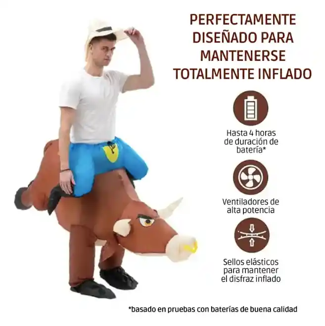 Disfraz Inflable De Vaquero Toro Super Divertido Para Adulto
