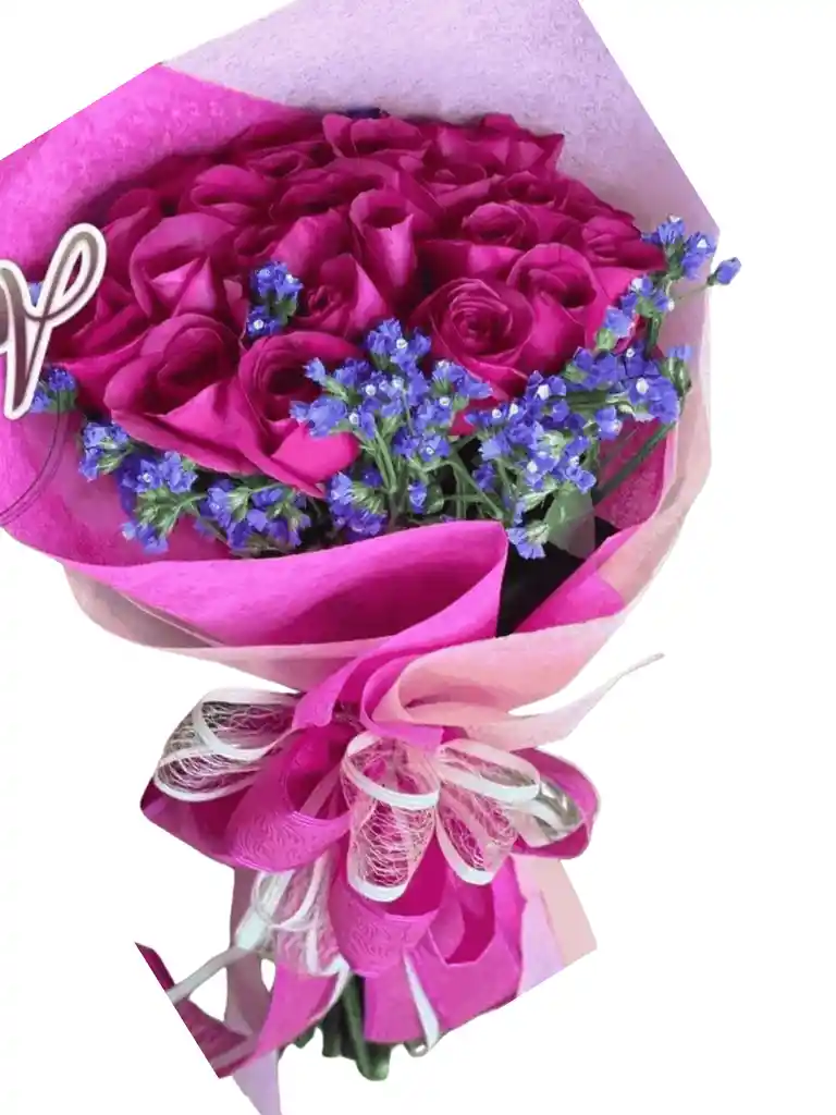 Bouquet De 24 Rosas Fucsia