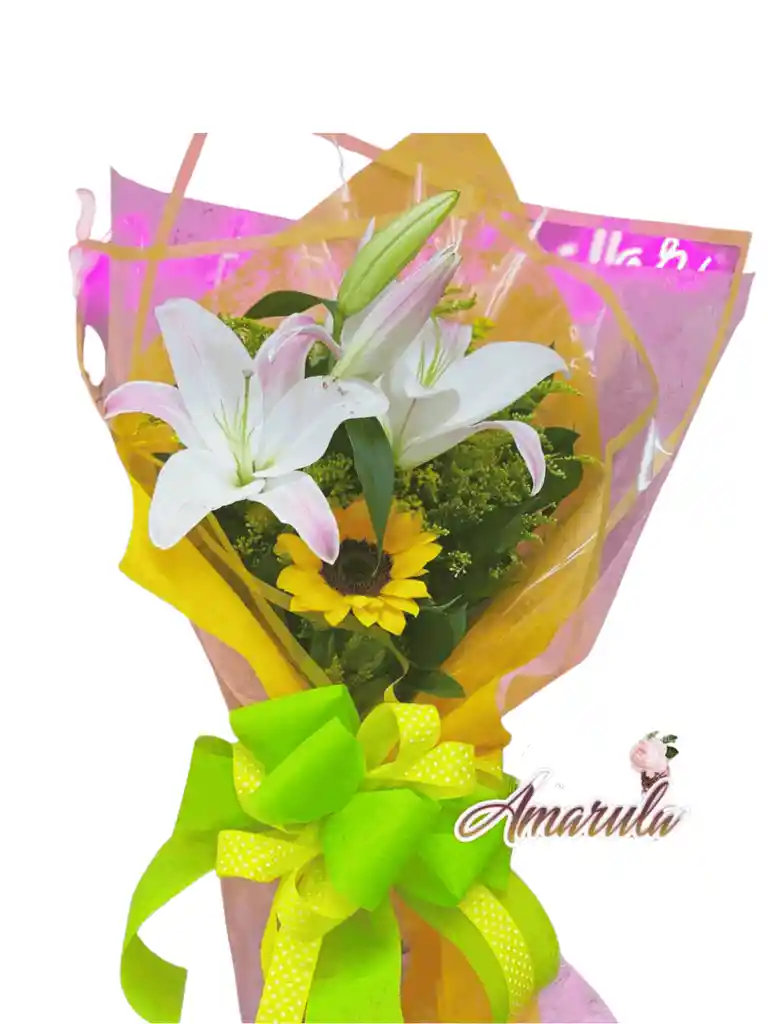 Bouquet Tropical De Girasol Con Lirio