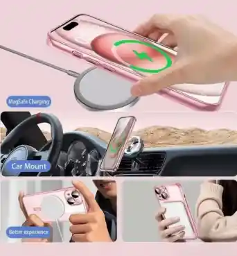 Estuche Iphone 15 Pro Max Rosa Metálico