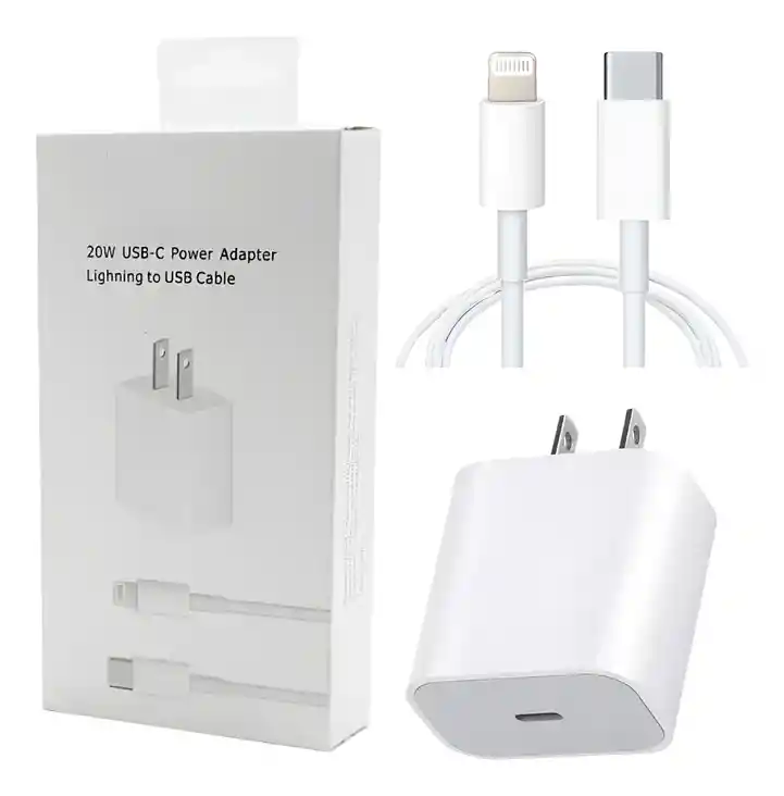 Cargador 20w Carga Rápida Para Iphone 14 13 12 11 Cable Tipo C Ipad