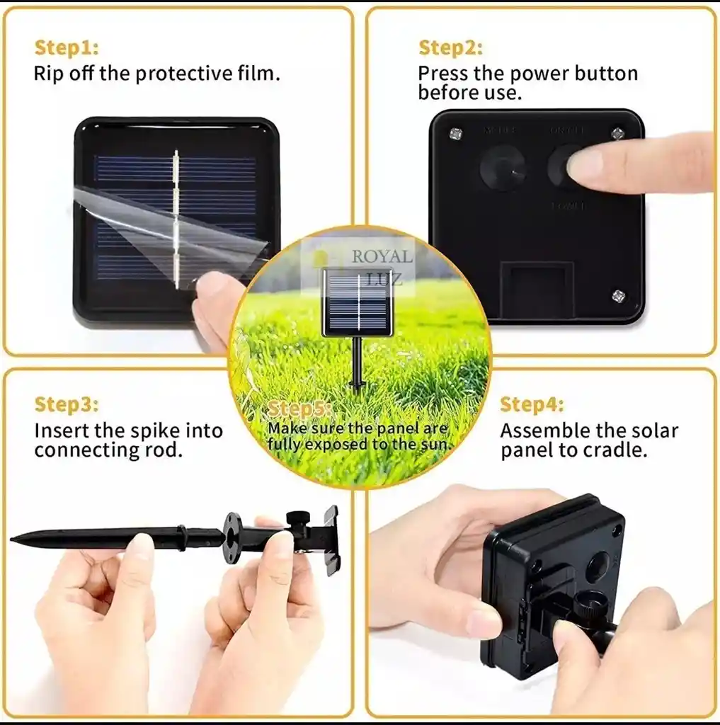 Luces Navideñas Lineales De Panel Solar 100 Bombillos 10 Metros