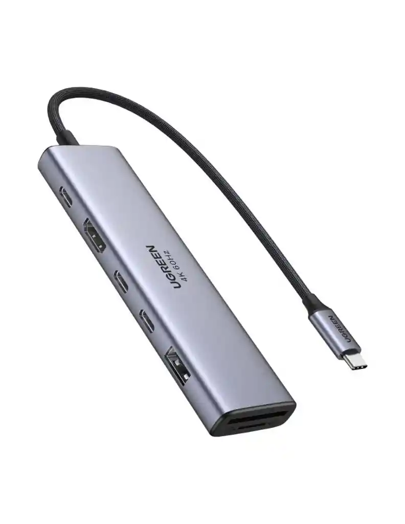 Hub Usb C Ugreen 7 En 1 Hdmi 4k, Sd/tf, Usb 3.0 Y Carga Pd 100w