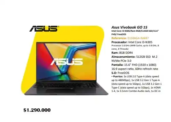 Asus Vivobook Go 15 Intel