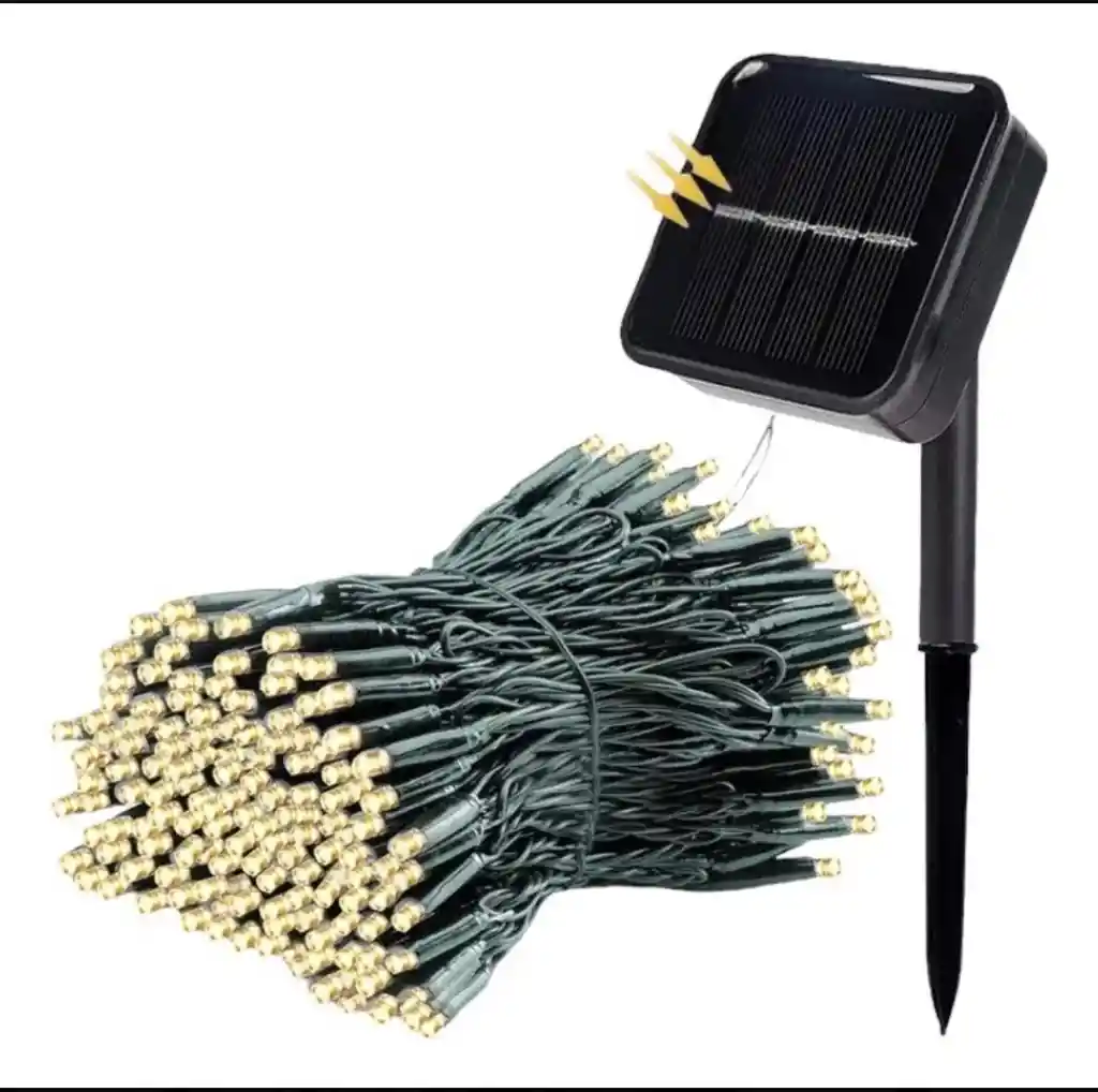 Luces Navideñas 200 Leds Con Panel Solar