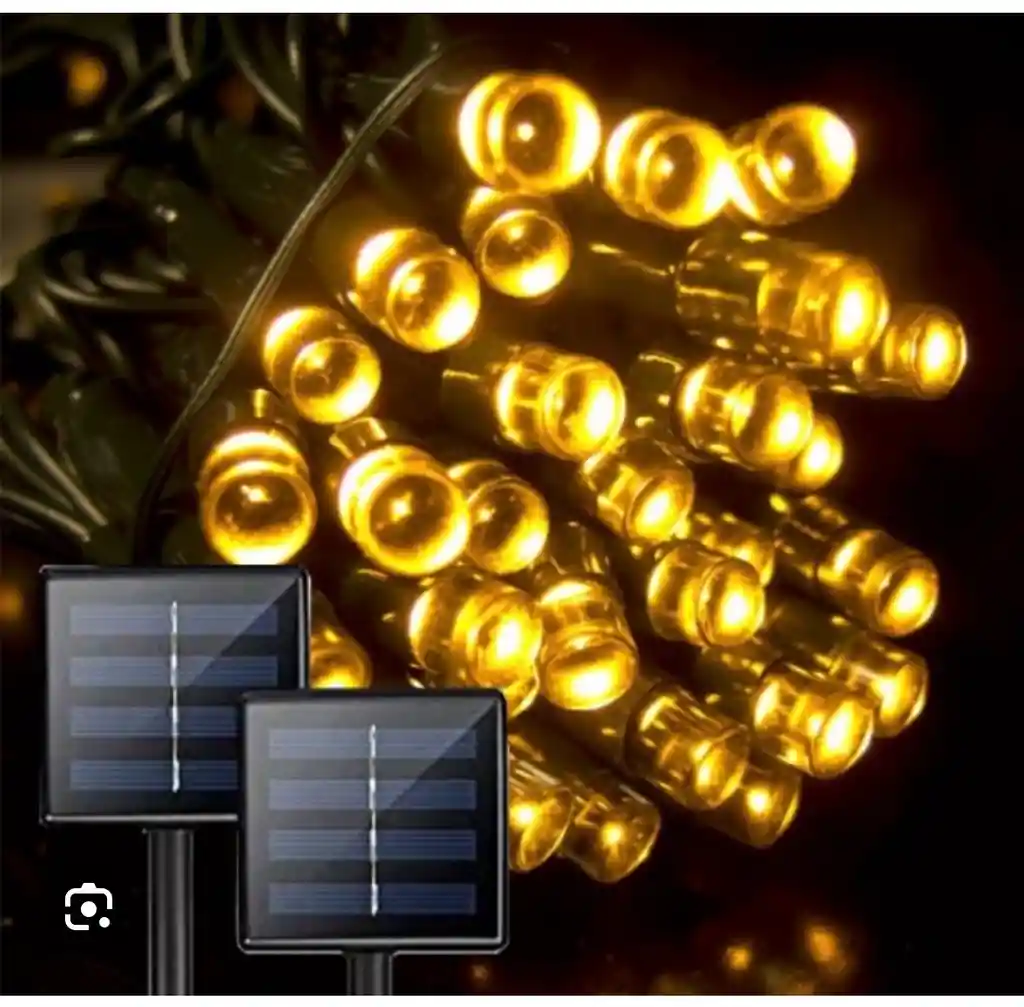 Luces Navideñas 200 Leds Con Panel Solar